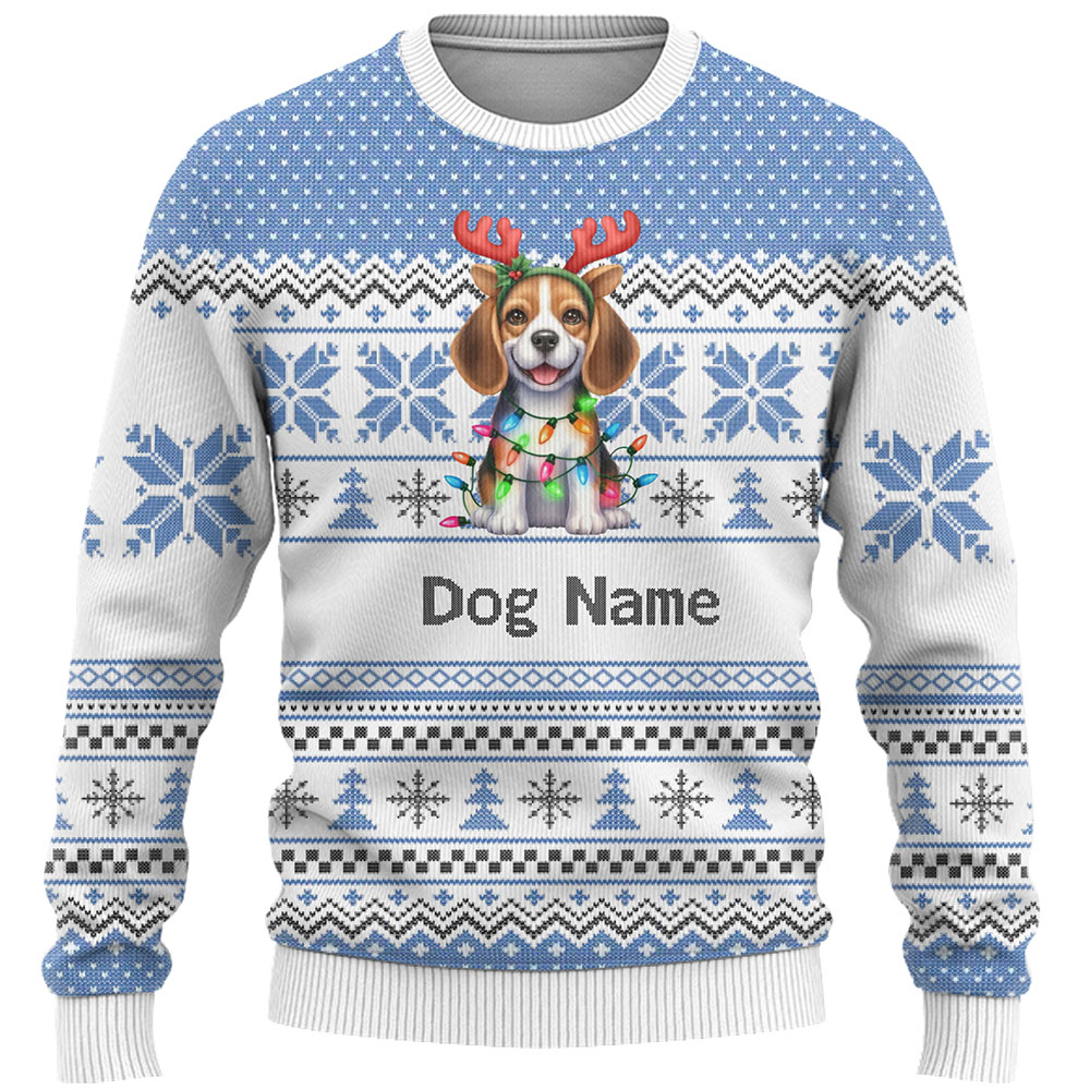 Custom Cute Dog Breed Ugly Christmas Sweater 2